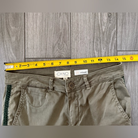 Anthropologie|Relaxed striped chino pants in olive color,size 27•••Boho style - Picture 14 of 14